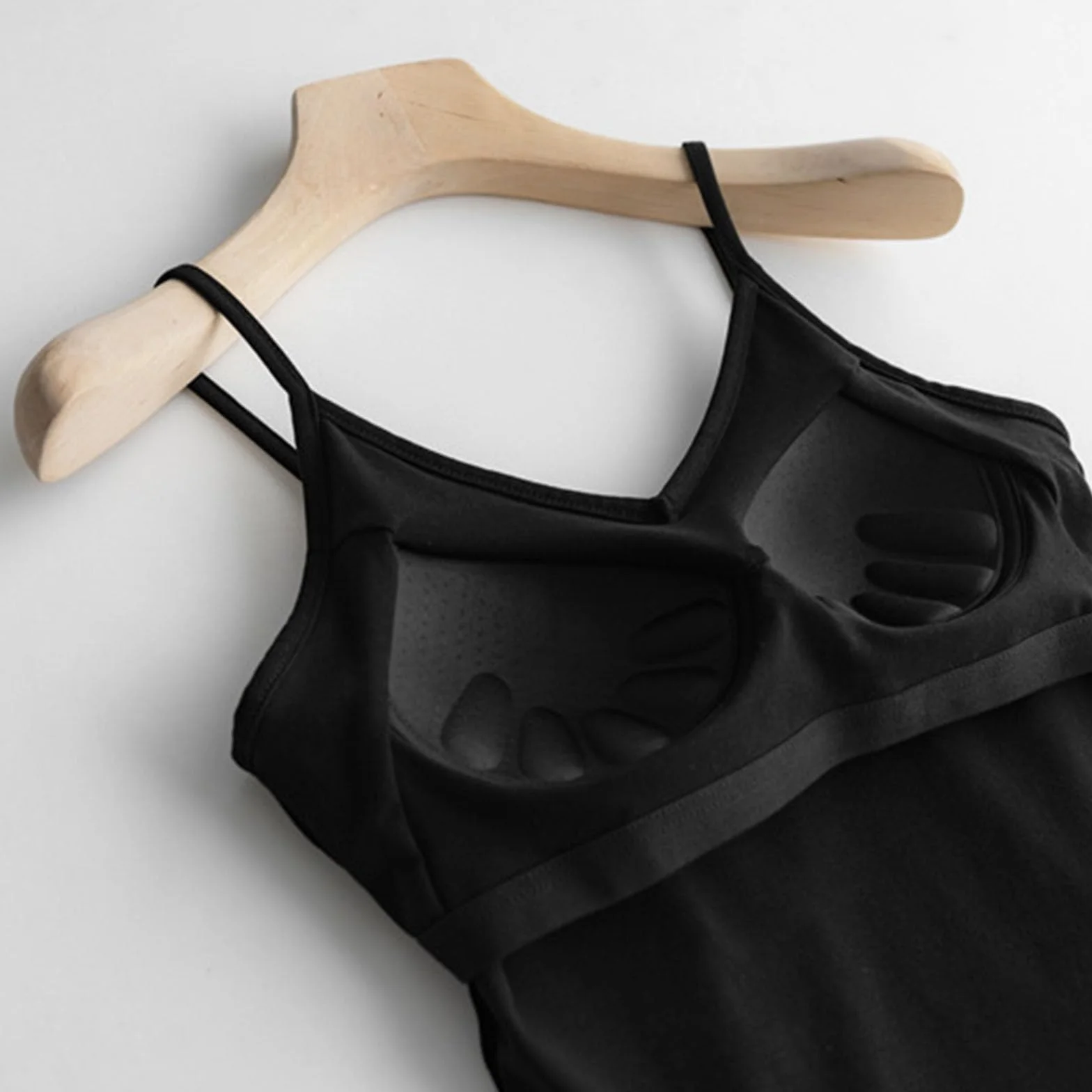 Camisetas y sujetadores para mujer con sujetador integrado de algodón - Top con escote sin abdomen Tops de verano Camiseta interior de tallas grandes Crop Sporttop Bh Camisa Tirantes Top Tirantes