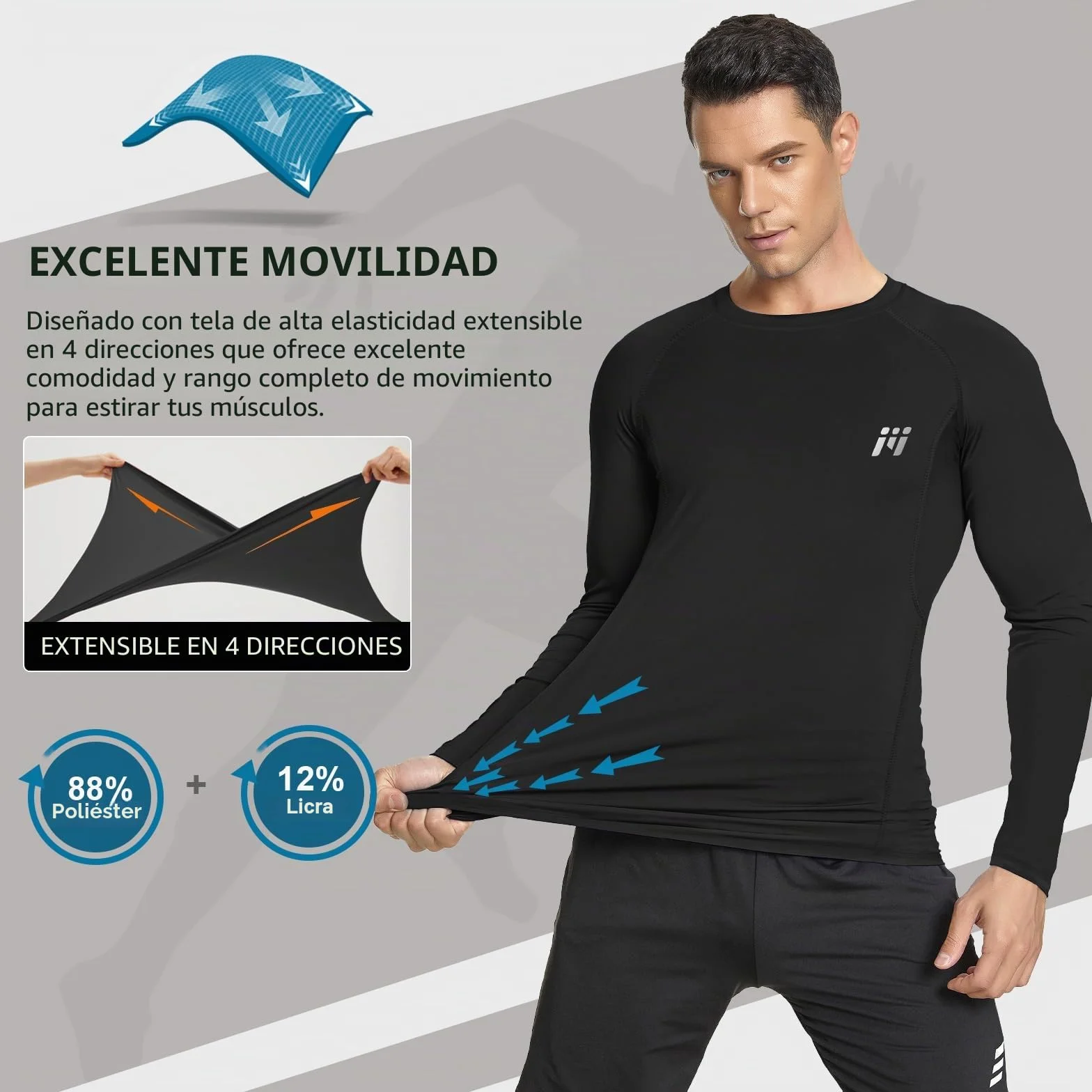 MEETWEE Camiseta Compresión Hombre Manga Corta/Larga Técnica Transpirable para Running, Gym y Ciclismo Capa Base Deportiva