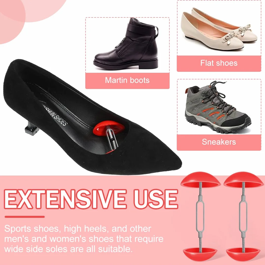 1 Par Ajustable Aparadores de Zapatos, Ampliador Universal para Deportivas, Zapatos de Cuero, Tacones Altos (Ajuste de Anchura 7-12 Cm)