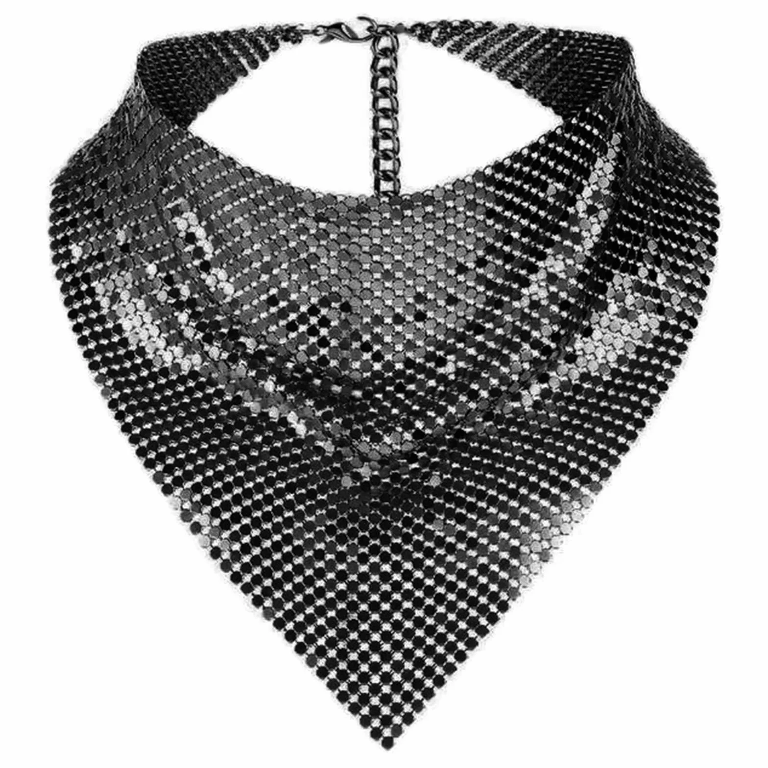 Pañuelo brillante para fiesta, punk, metálico, bufanda para el cuello para mujer, corbata de cuello a la moda, club, fiesta, disfraz