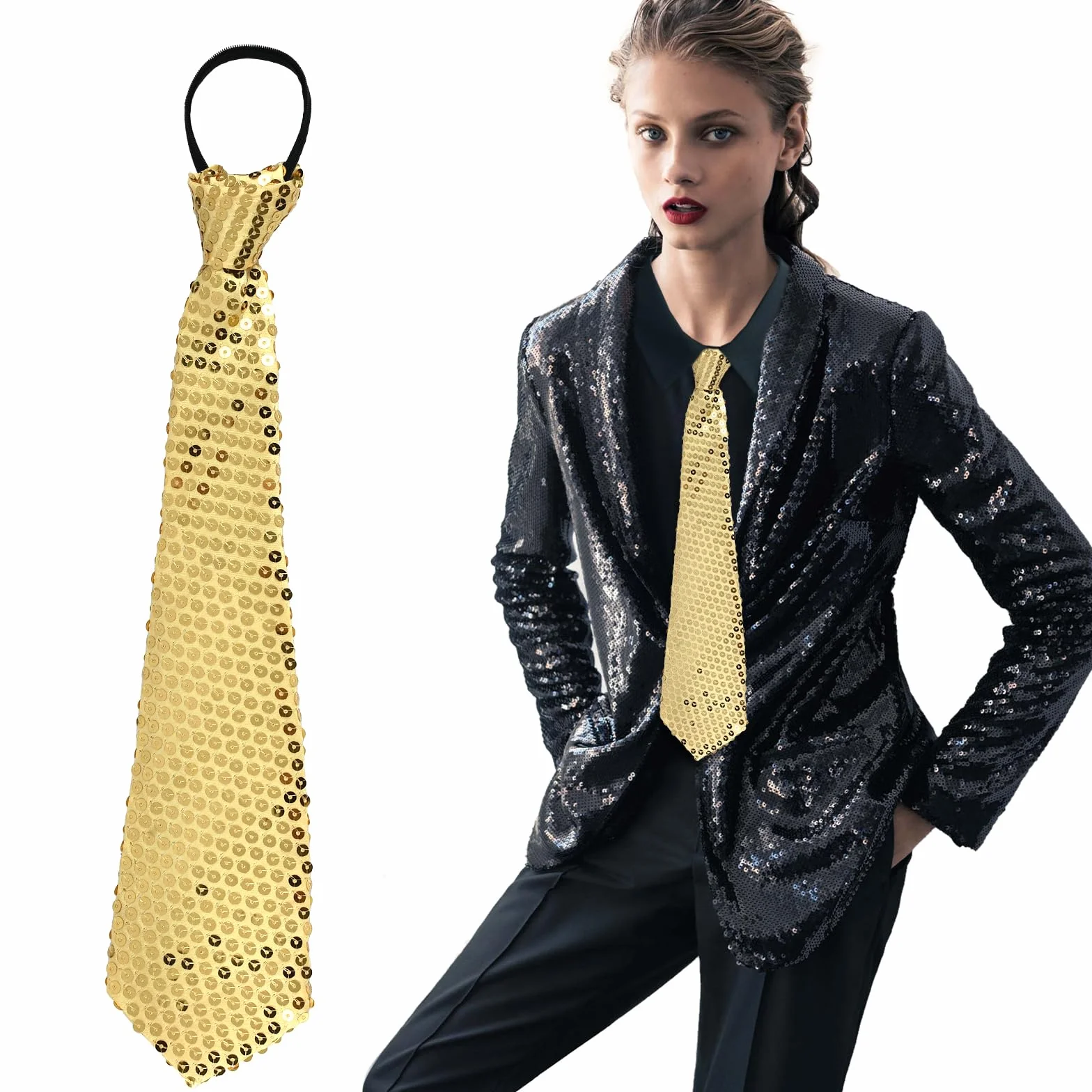 Corbata Lentejuelas, Fiesta Corbata, Corbata Brillantes, Pajarita de Lentejuelas, Glitter Pajarito, Lentejuelas Pajarito Fiesta, Guantes de Lentejuelas, Guantes de Disfraz Lentejuelas