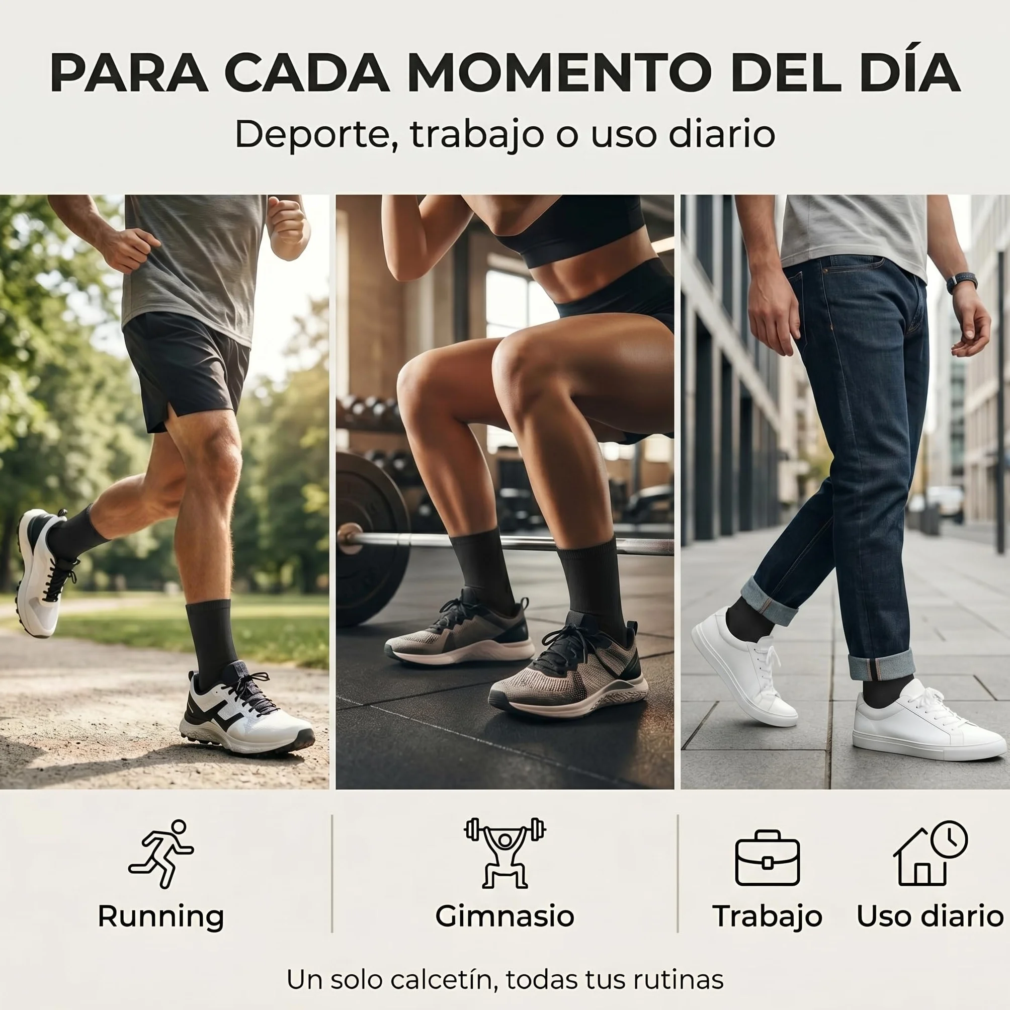 12 Pares Calcetines Deporte Hombre Mujer – Pack Calcetines Caña Media Unisex para Running, Gimnasio, Tenis, Trabajo, Uso Diario – 85 % Algodón Transpirables, Cómodos y Suaves.
