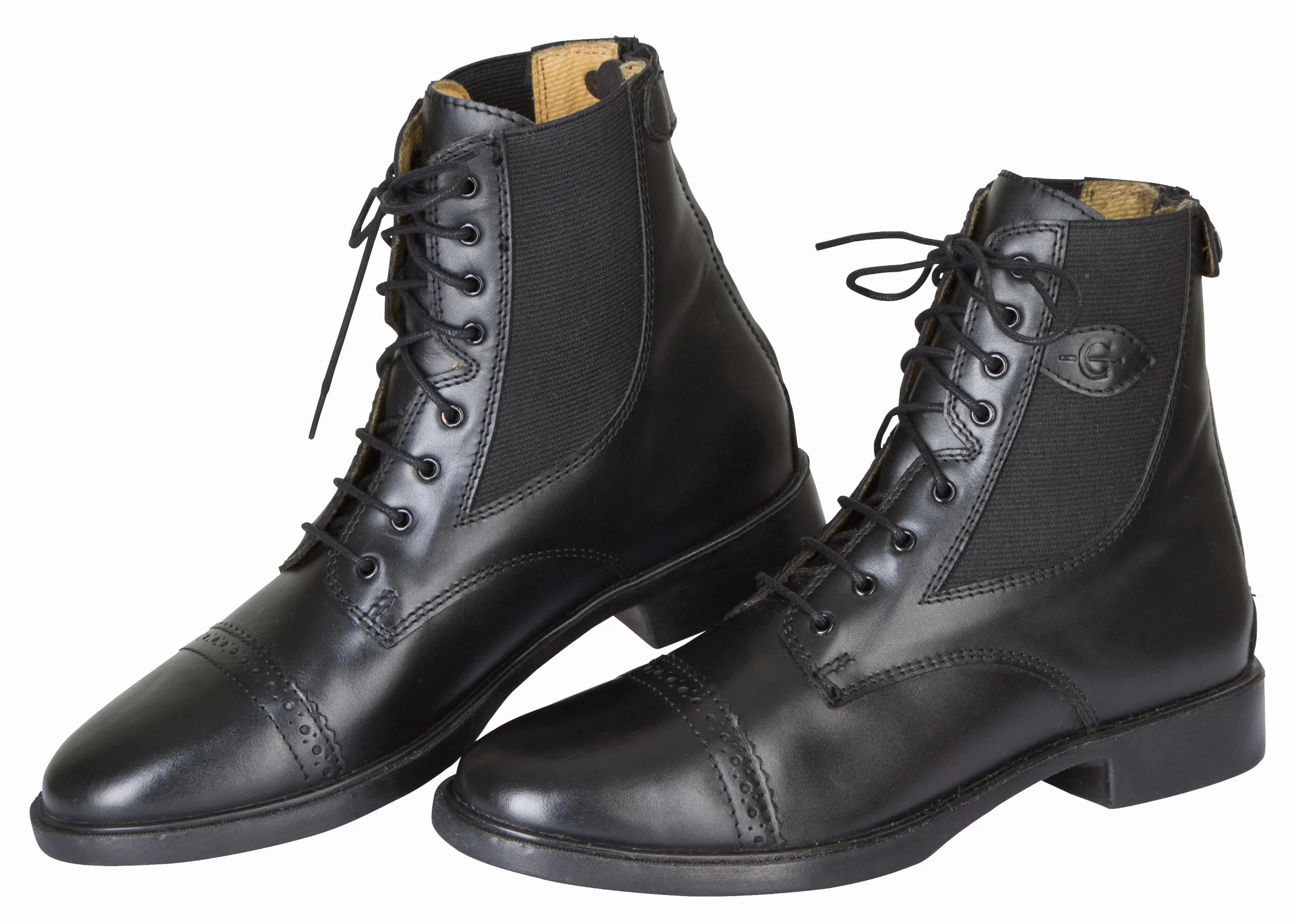 Covalliero Botines de montar Monaco, zapato de montar, bota con cordones, negro, piel, mujer, con cordones, con cremallera