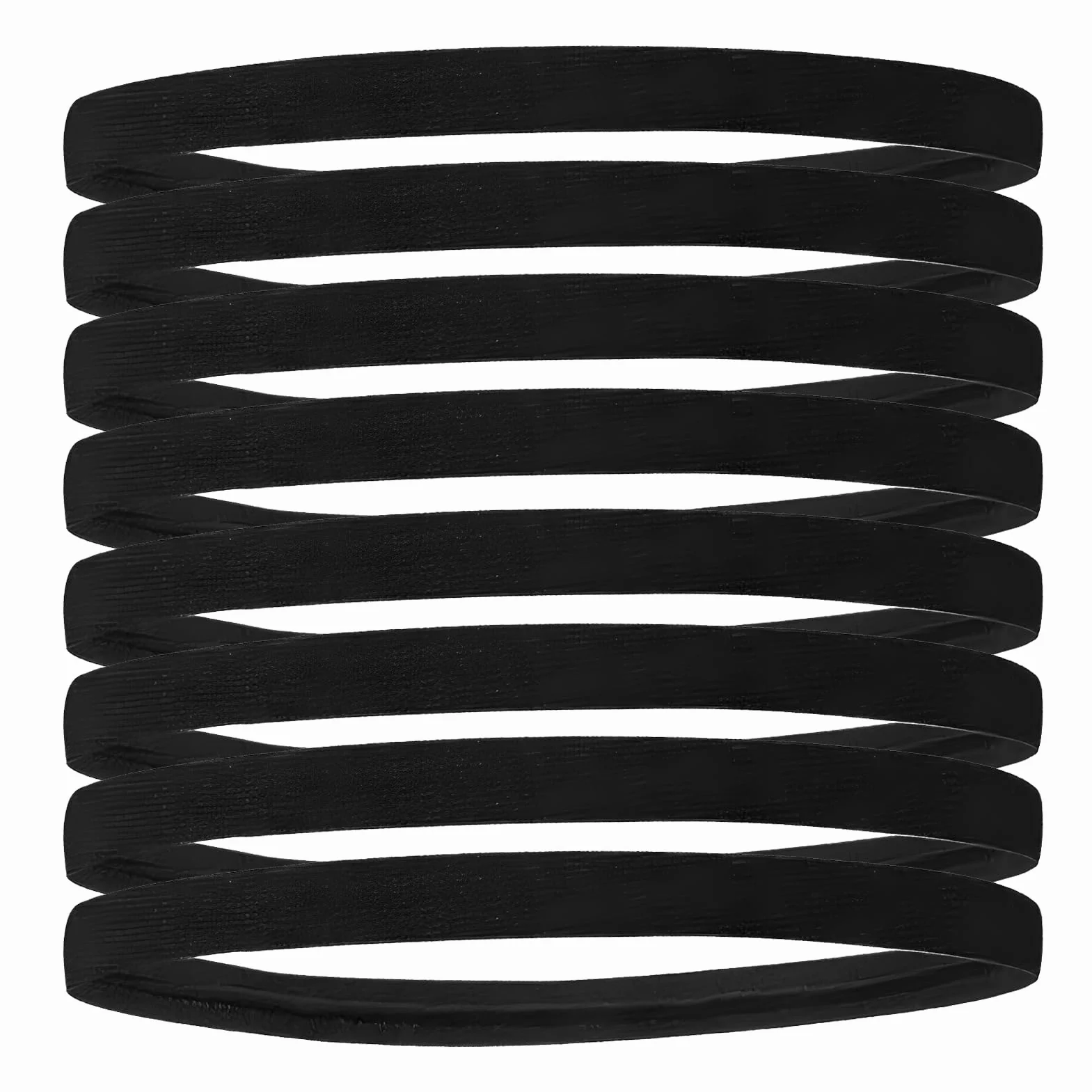 8 PCS Cinta Diadema Deportiva Antideslizante para Hombres y Mujeres, Cinta Pelo Hombre, Cintas Pelo Deportivas Hombre, Sports Headband, Elástica y Ajustable, para Fútbol, Running, Gimnasio (Negro)