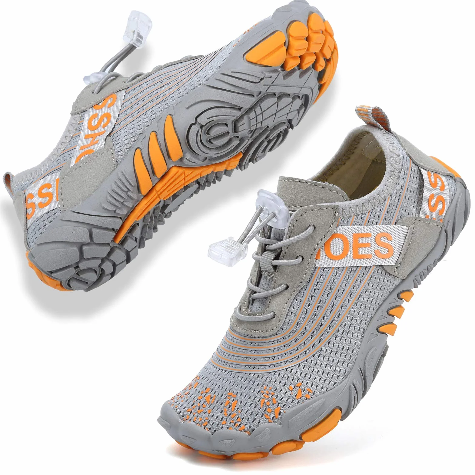 DimaiGlobal Calzado Descalzos Niñas Niños Zapatillas de Trail Running Barefoot Secado Rápido Zapatos de Agua Transpirable Antideslizante para Playa 29EU Gris