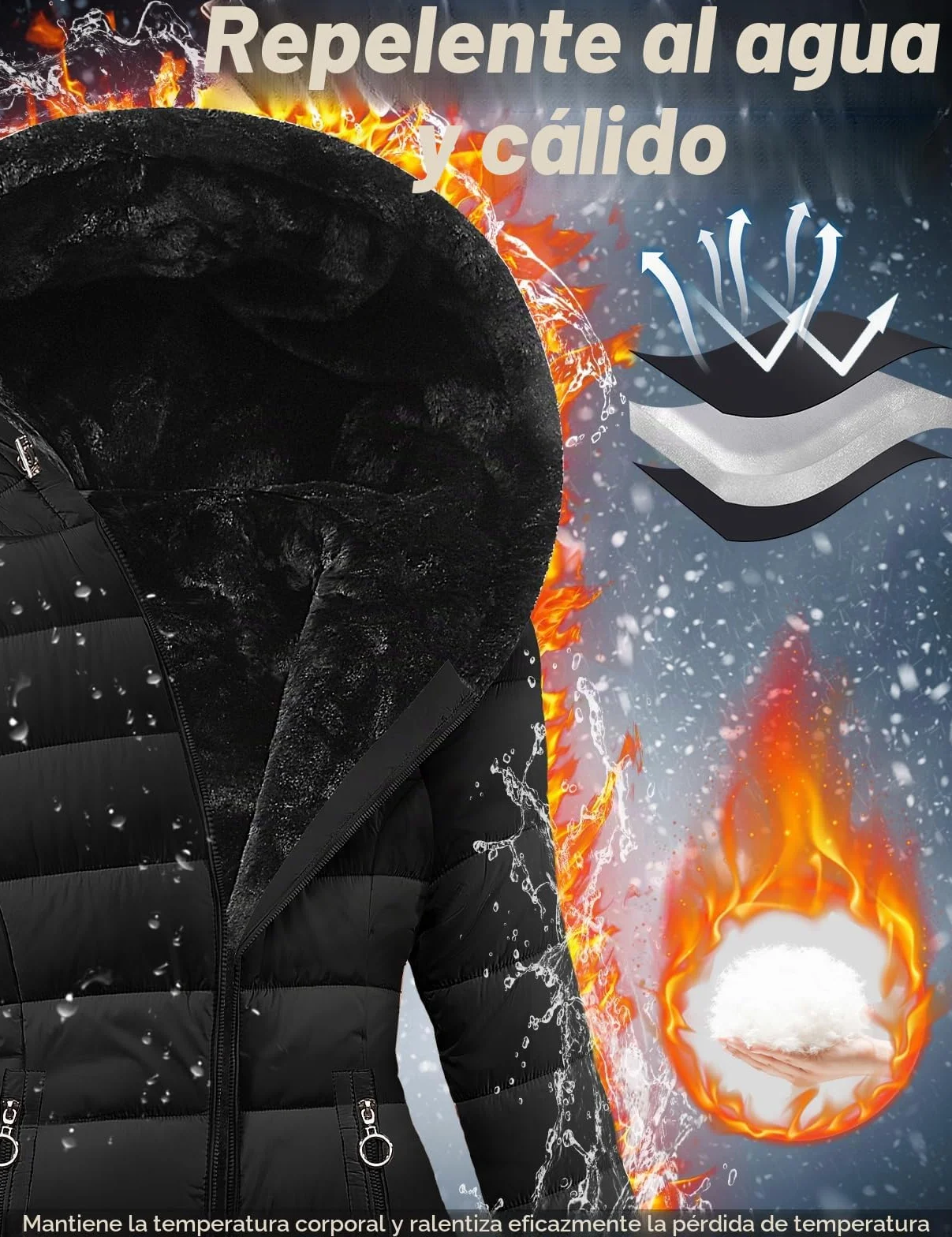 Yuson Girl Abrigo Parka Mujer Largo con Capucha Invierno Forro Polar Sherpa Chaqueta para Mujer Gruesa Abrigos de Piel Cremallera Cálido Jacket Resistente Agua Coat con Bolsillos