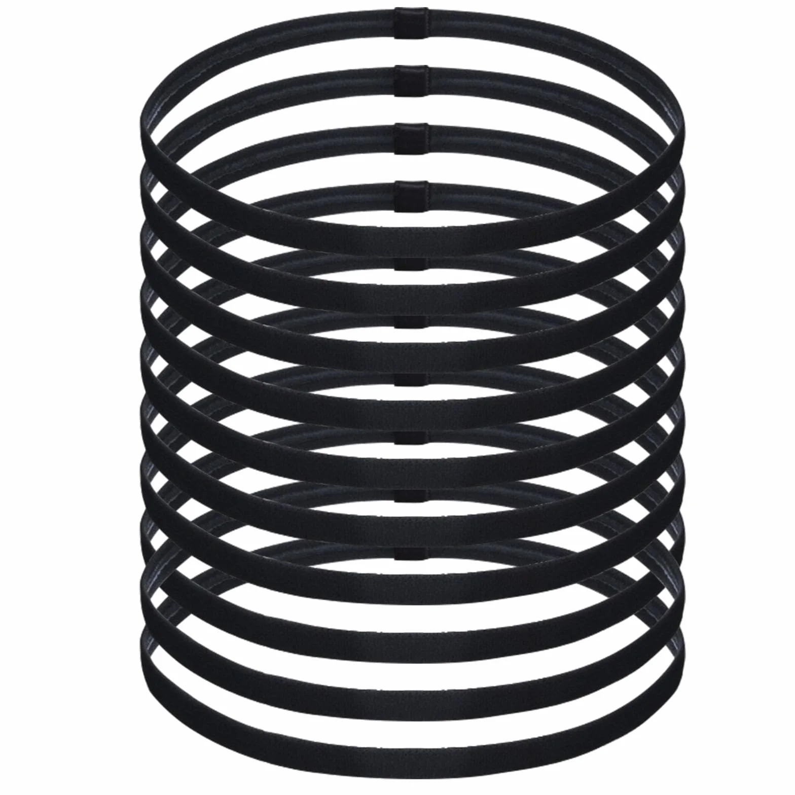 Chiluxendo 10 Piezas Cinta Pelo Deporte, Diadema Deportiva Elásticas Antideslizante, Diademas Deportivas, Cintas Headbands Banda, Bandas Hombre Mujer, para Yoga, Fitness, Correr, Ciclismo(Negro)