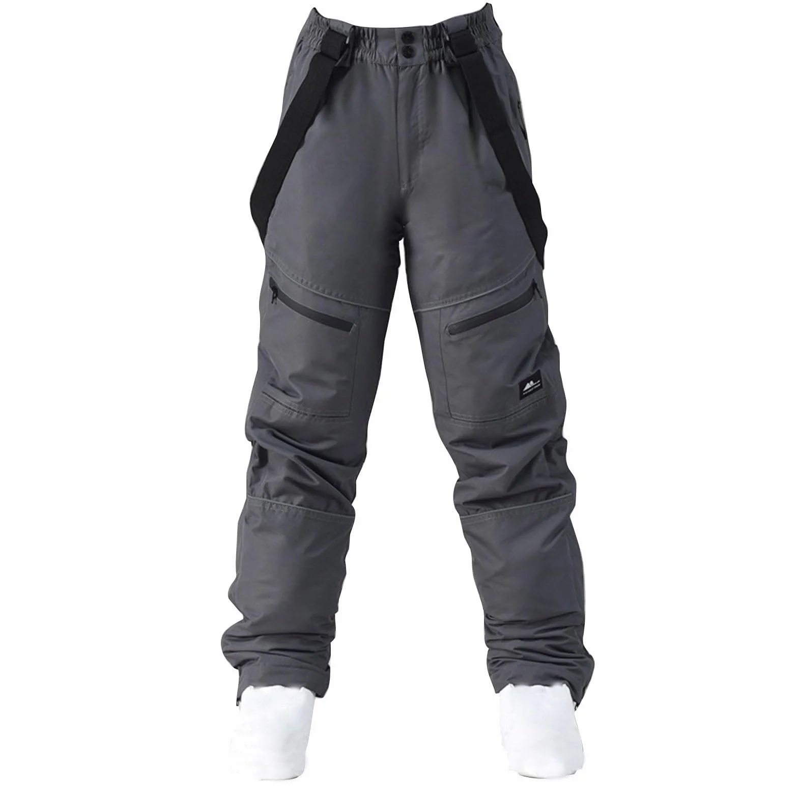 Pantalones de esquí térmicos impermeables y resistentes al viento para mujer, overoles holgados de pierna recta, holgados, pantalones de nieve cálidos de lujo, pantalones largos de primera
