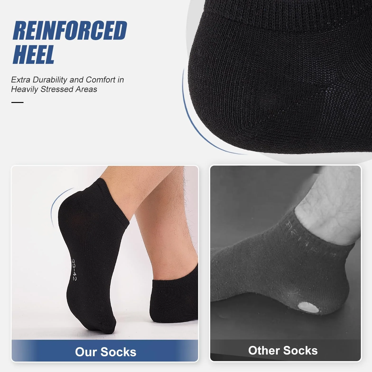 SockWaddles 10 Pares Calcetines Tobilleros Hombre Mujer, Calcetines Cortos Hombre Mujer Transpirables de Algodón sin Costura con Cuerpo de Calcetín Reforzado